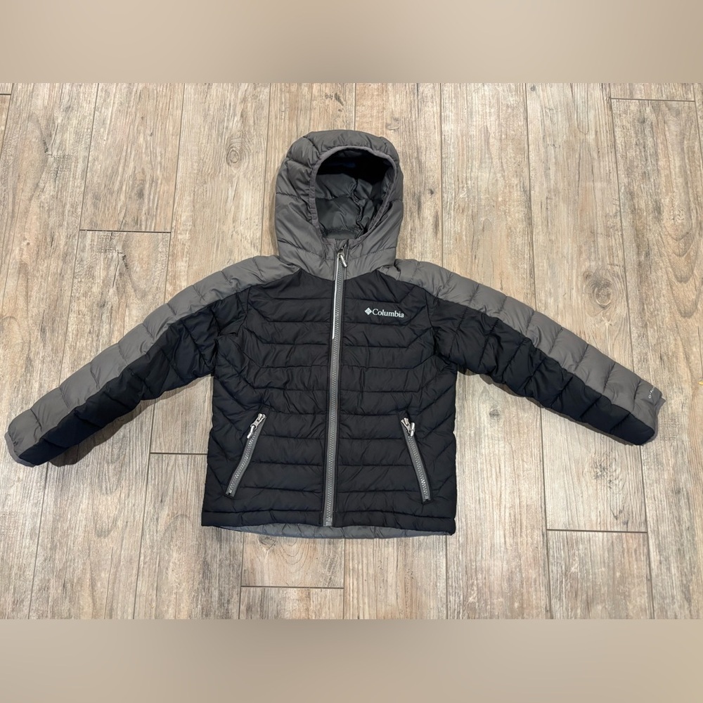 Columbia Kids Charcoal and Black Quilted Jacket Size XS